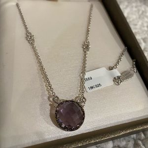 Fine Jewelry Amethyst Necklace 18K white Gold